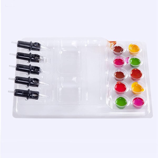 25pcs Tattoo Cup Holder Tattoo Ink Tray, Disposable Tattoo Ink Cup Tray, Tattoo Color Palette Tattoo Accessories Holder, Tattoo Pigment Ink Cup Holder Stand Kit
