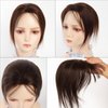 VIJIGIA Hair Toppers for Women Real Human Hair, 10 inch 3D Wipsy Bangs Women Hair Toppers for Thinning Hair, Clip in Hair Topper Top Hair Extensions, Standard Base 2.5"x3", Brown