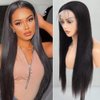 13x4 Lace Front Human Hair Wigs (18inch,180% Density) Brazilian Remy Straight Natural Color Wigs For Black Women Pre plucked Transparent Glueless Lace Wig With Baby Hair