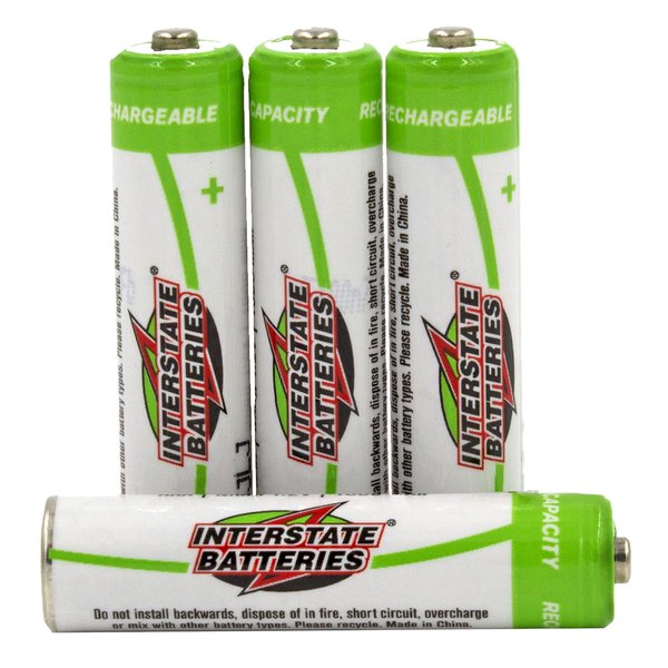 Interstate Batteries AAA Rechargeable Battery (4 Pack) Radios, Cameras, Controllers, (NIC6214) All-Purpose Battery 1.2V 1000 mAh NIMH