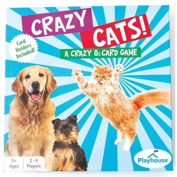 Playhouse Crazy Cats! Crazy 8s Preschool Card Game with Paw Shaped Easy Card Holders
