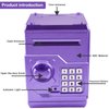 Totola Piggy Bank Electronic Mini ATM for Kids Baby Toy, Auto Scroll Paper Money Safe Coin Banks Saving Box Password Code Lock for Children,Boys Girls Best Birthday Gift (Purple)