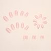MISUD Short Round Press on Nails Oval Fake Nails Glossy Glue on Nails Pink Gel Acrylic Nails Elegant Artificial Nails Bling Glitter Stick on False Nails with Design 24 pcs