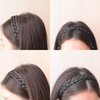 Fumwase 5 Strands Synthetic Hair Braided Headbands Stretch Elastic Classic Chunky Wide Plaited Hair Braids Braid Band Boho Black Headband for Women Girls Women's Padded Wig Beauty Accessories (Black)