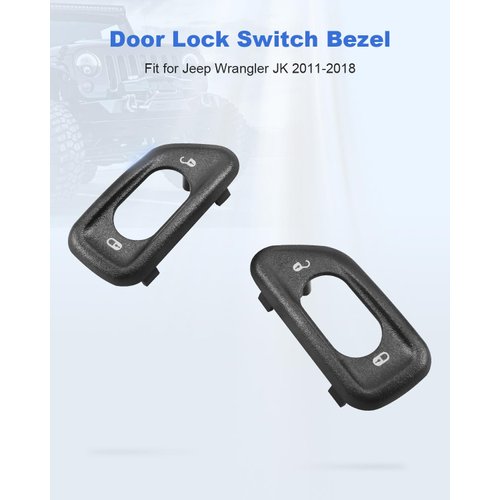 Door Lock Switch Bezel Fit for Jeep Wrangler JK 2011 2012 2013 2014 2015 2016 2017 2018, Side Door Lock Switch Replaces 68185910AA 68185911AA