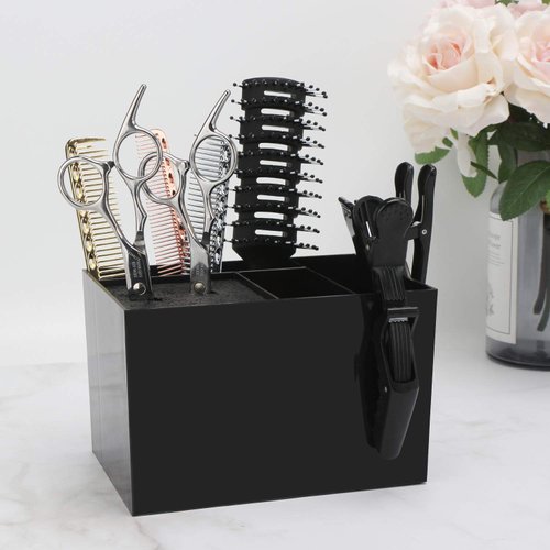 Segbeauty Barber Tools Holder, Professional Salon Hair Cutting Scissors Hair Brush Holder, Barber Supplies Hairdressing Tool Organizer Storage Rack for Hair Clipper Combs Clips Barber Accessories