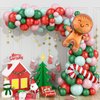 Red White Christmas Balloon Garland Kit, 85PCS Christmas Balloon Garland Arch Kit Macaron Pink Green Balloon Candy Cane Foil balloon Gingerbread Man for Christmas Decorations New Year Party Supplies