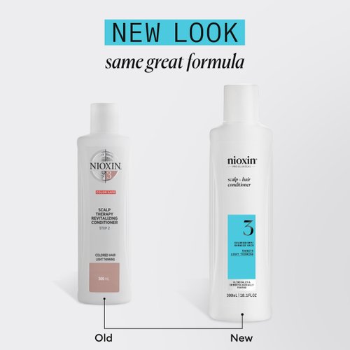 Nioxin System 3 Scalp + Hair Conditioner | For Colored or Damaged Hair with Light Thinning| With Niacinamide and Biotin |10.1 Fl Oz