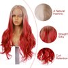 FUHSI Blonde Red Wigs for Women Long Wavy 13x4 HD Lace Front Wigs Honey Blonde Ombre Synthetic Red Wigs Pre-plucked for Girls Costume Party