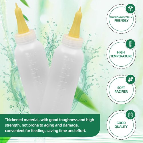 APlayfulBee Lamb&Goat Feeding Bottle 2Pcs 500ml Lamb Nipple and Bottle Reusable Small Animal Care Milk Bottle for Farm Supplies