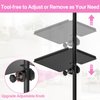 Adjustable Metal Lash Tray Holder for Lash Tech Essentials - Functional Lash Trays Organizer with Phone Holder & Headband Holder Clip on Ring Light for Salon or Homes Use for an Origanized Workspace