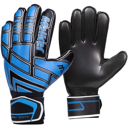 Malker Soccer Goalie Gloves Goalkeeper Gloves with Fingersave and Double Wrist Protection, Strong Grip Goalkeeper Gloves for Youth&Adult Size 7 (Black)