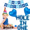 49 Pieces Golf Birthday Party Hole in One 1st Birthday Decorations Boys First Birthday Party Balloons Green Number 1 Balloon Latex Balloons for Boys Sports Theme Birthday Baby Shower Party (Blue)