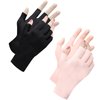 spacepower 4 Pcs (2 Pair) UV Gloves for Nails: UPF 50+ Anti UV Gloves for Gel Nail Lamp, Protection Gloves for Manicures Skin Care (Black Pink)