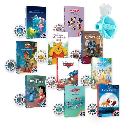 Moonlite Storytime Disney Megabundle with Mini Projector and 10 Classic Bedtime Stories, A Magical Way to Read Together, Digital Storybooks, Fun Sound Effects, Learning Gifts for Kids Ages 1 and Up
