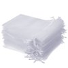 Boshen 100/200PCS Organza Gift Candy Sheer Bags Mesh Jewelry Pouches Drawstring Bulk for Wedding Party Favors Christmas (4" X 6"(100PCS), White)