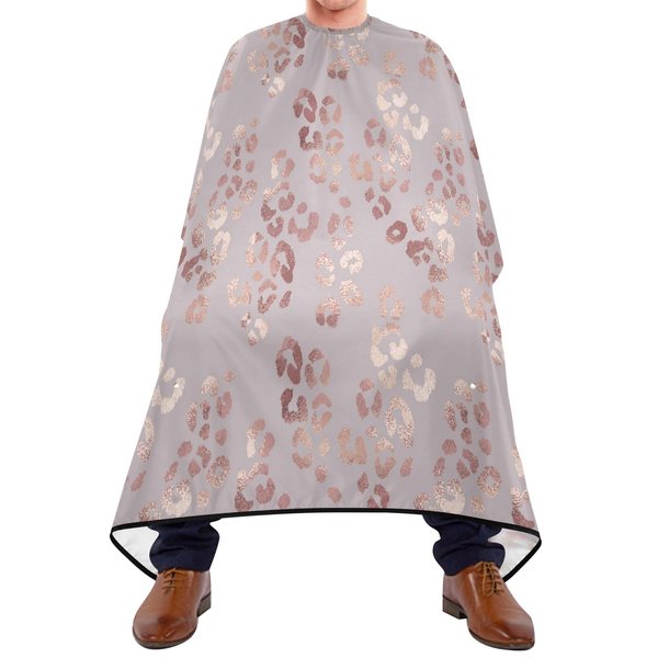 Bolaz Waterproof Barber Cape-Rose Gold Leopard Haircut Bib for Men,Unisex Hair Cutting Cape(1na6h),Multicolor,one size
