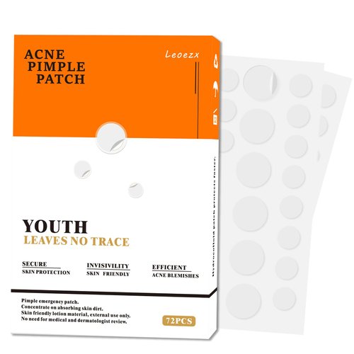 Leoezx™ Hydrocolloid Patches(72PCS) Skin Patches Acne Pimple Patch Cystic Acne Patch Invisible Face Blemish Patches Zit Patches Micro dot pimple patch Acne spot dots