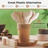 (100 Count) Disposable Wooden Spoons Set - Alternative to Plastic, Eco Friendly, Biodegradable, Compostable Cutlery Set - 50 Wood Spoons Disposable Set