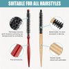 2 Styles Small Round Brush, Wooden Mini Hair Brush Roller Quiff Hair Combs, Mustache Brush, Travel Nylon Hairdressing Brushes Styling Volume Hairbrush for Curling, Short Hair, Thin Hair