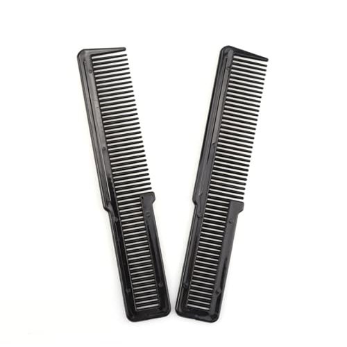 HLLMX 2 PCS Hair Cutting Comb Professional Styling Clipper Cutting Comb Fine Tooth Styling Comb for Stylists And Barbers (Black)
