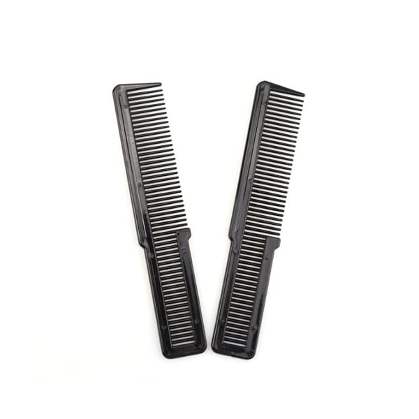 HLLMX 2 PCS Hair Cutting Comb Professional Styling Clipper Cutting Comb Fine Tooth Styling Comb for Stylists And Barbers (Black)