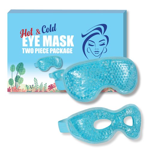 2PCs Cold & Hot Eye Therapy Mask, Cooling Eye Mask for Dry Eyes, Headaches, Eye Stress, Dark Cicles, Reusable Cold Compress and Refresh (2 PK Eye Mask)