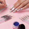 Makartt Double-Ended Nail Art Brushes Set, 5PCS Nail Design Brushes Dotting Pen Multifunctional Nail Design Tools Kit Including Nail Liner Brush and Nail Dotting Pens for UV Gel Nail Home Salon Use
