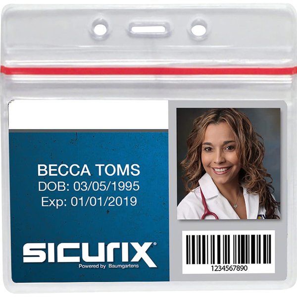 Baumgartens Sicurix Sealable ID Badge Holders (BAU47830)