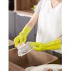 LANON wahoo Skin-Friendly Cleaning Gloves, Dishwashing Kitchen Gloves with Cotton Flocked Liner, Reusable, Non-Slip, Bud Tender, Medium