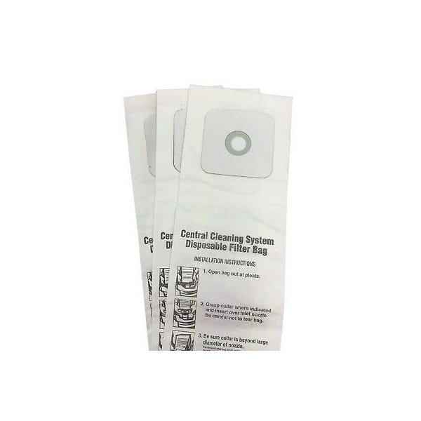 NEW - 3 Pack Central Vac Bags for Nutone Vacuum Cleaner 6 Gallon CV350, CV352, CV353, CV450, CV653