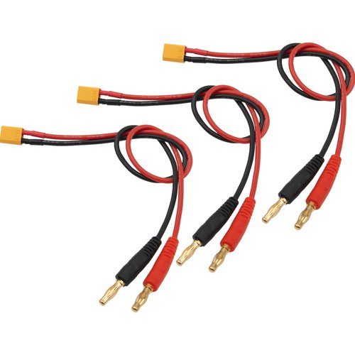HIRCQOO 3Pcs RC Banana Plugs 4mm Bullet Connector to XT30 Plug Adapter 16AWG 30CM (11.8inch) Charging Cable for RC Helicopter Quadcopter LiPo Batteries Vehicle Adapter Lead