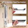 4PCS Stainless Steel Tea Diffuser Tea Infuser,Tea Strainers Pipe with Hanging Hook Handle,Fine Holes Tea Interval Diffuser for Loose Tea Leaf Coffee Herbs Spices