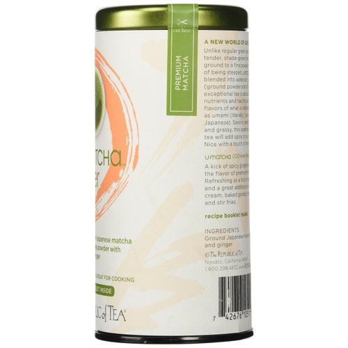The Republic of Tea U-Matcha Ginger Tea, 1.5 Ounces / 20+ Cups, Matcha Tea Powder