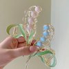 Orchid Hair Clamps, Lily of The Valley Flower Hair Clips,Flower Metal Hairpin, Lily Flower Jaw Clamp Hair Styling Hair Accessories for Thick Thin Hair, Women Beauty and Personal Care