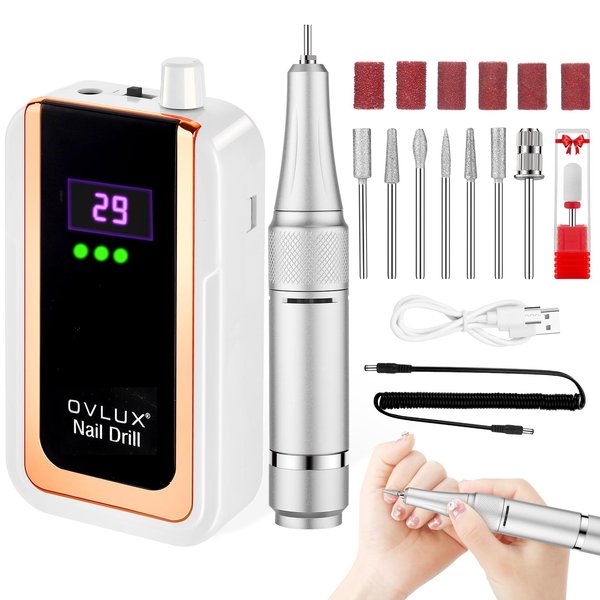 Professional Nail Drill Machine: 45000 RPM, LCD Display, Rechargeable Battery, for Acrylic & Gel Nails - Perfect for Salon and Home Use