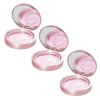 Qeuly 3 Pack Eyelash Case, Circle lash Packaging Case with Makeup Mirror, Eyelash Storage Empty Box with False Eyelash Holder for Women and Girls (Rose Gold)