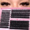 Eefofnn Fluffy Lash Clusters 60D+80D+100D Eyelash Clusters 300 pcs Individual Lashes Volume Cluster Eyelash Extensions D Curl Eyelashes Clusters DIY Lash Extension Thick Cluster Lashes