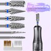 Diesisa 6 Pack Nail Drill Bits for Acrylic Nails, 3/32" Shank Drill Bits for Nails Professional Electric Cuticle Drill Bit, Cuticle Cleaner Nail Gel Polish Remover Tool for Home Salon Nail Bits-Blue