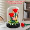 Allhero Flower Bouquets Building Sets with LED String Light and Dust Cover, Rose Bouquet Building Block Gifts for Mothers Day, Valentines Day, Birthday, Anniversary, Christmas