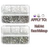 4300 Nail Rhinestones - Rhinestones & Pearls, Multi Size Shiny Rhinestone Pearls for Nail Art (White Pearls+White Rhinestones)