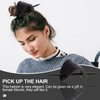 SHERCHPRY 3pcs Leather Hair Barrettes with Stick, Black Oval Shape Hair Clips, Hair Bun Holder, Ponytail Hair Pin Headdress