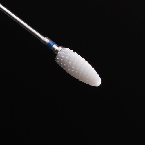 MZCMSL Medium Grit Ceramic Drill Bit,White Ceramic Cone File Bit, 3/32 Flame Style Gel Nail Polish Removing Nail Art Tool