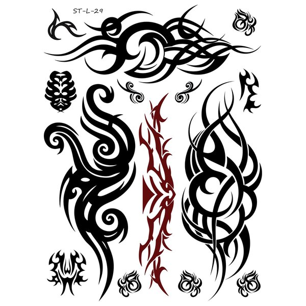 Supperb® Tribal Temporary Tattoos - Bold Tribal Swirls