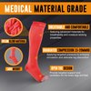 Doc Miller Open Toe Compression Socks for Men and Women, 15-20 mmHg, Calf Recovery, Medical Grade, Red Socks, Small