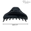 Parcelona French Boss Thin and Narrow Glossy Black Medium Covered Spring Jaw Hair Claw Clip Clutcher Clamp for Fine and Long Hair Types