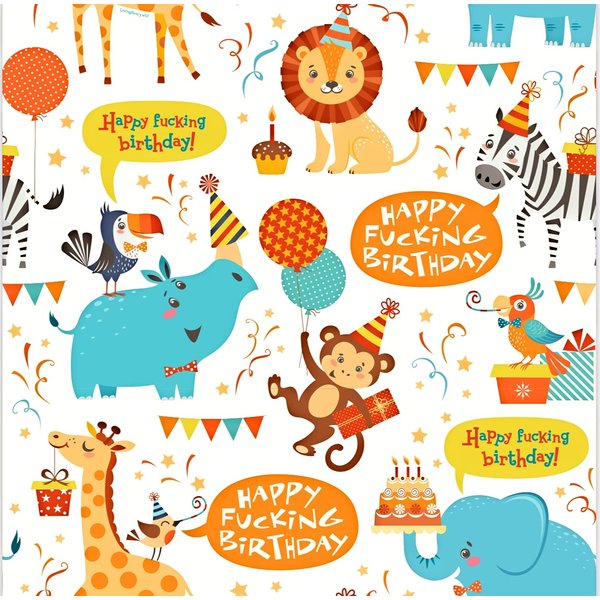 LivingFancy Happy Fucking Birthday Wrapping Paper