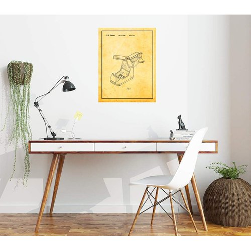 Building Block Toy Helicopter Patent Print Golden Look with Border (5" x 7") M11755