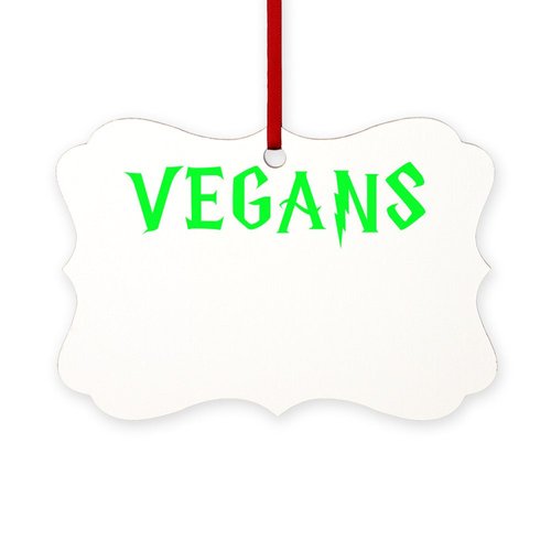 CafePress Vegans Rock Vegan Veganism Aluminum Scroll Holiday Ornament 4" x 2.75"