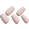 GLAMERMAID Press on Nails Short Coffin, Light Brown Glue on Gel Nails, 24Pcs Matte Medium Square Reusable UV Finish Fake Nails Acrylic False Nails Manicure Kits for Women Girls Gifts